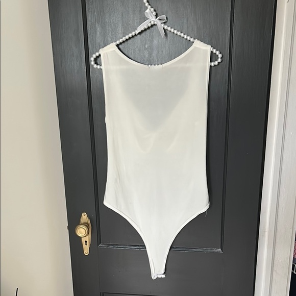 Nasty Gal White Plunging V-Neck Bodysuit - Picture 3 of 3